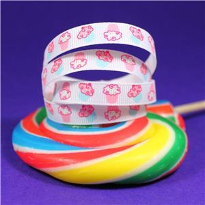 Sweet Treat Ribbon - 10mm White/Frosty Cake